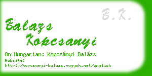 balazs kopcsanyi business card