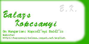 balazs kopcsanyi business card